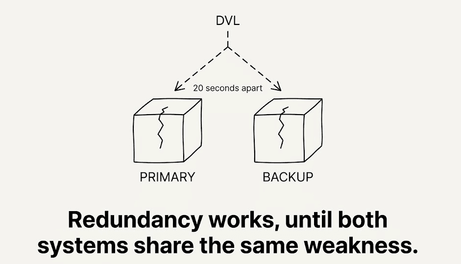 what happens if the backup shares the same blind spot as the system it's meant to protect.